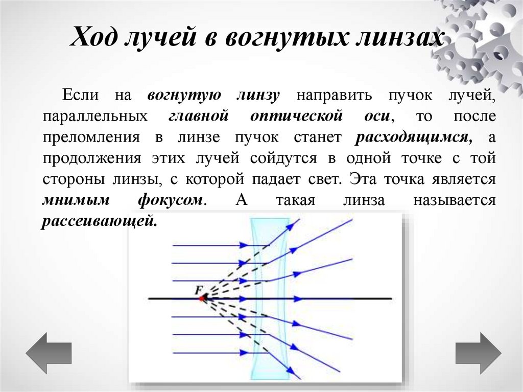 Собирающая линза преломляет луч. Формула тонкой вогнутой линзы. Плосковыпуклая линза ход лучей. Ход лучей вогнутая линза. Ход лучей в вогнутой линзе.