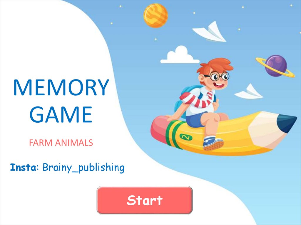 Farm animals Memory game - online presentation