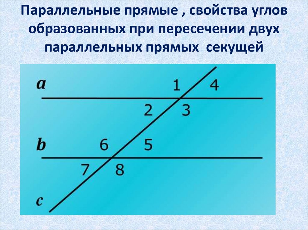 Виды углов образованных параллельными прямыми