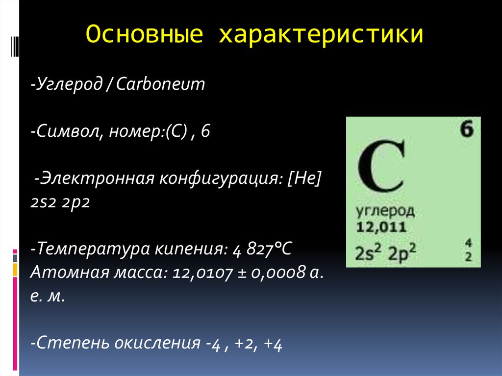 Дать характеристику углерод