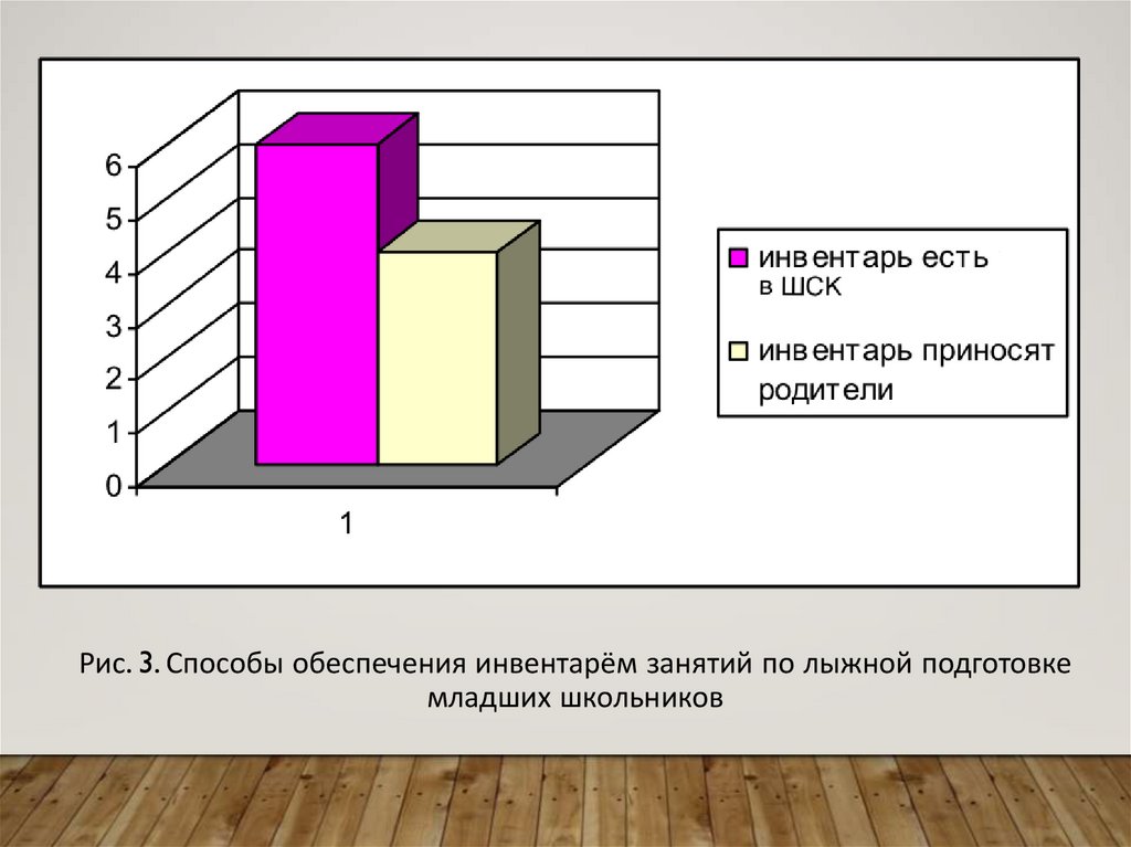 Рис. 3. Способы обеспечения инвентарём занятий по лыжной подготовке младших школьников