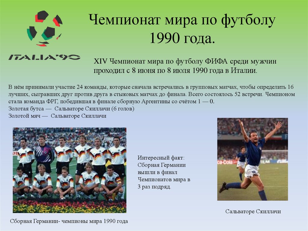 Чемпионат мира по футболу 1990 года.
