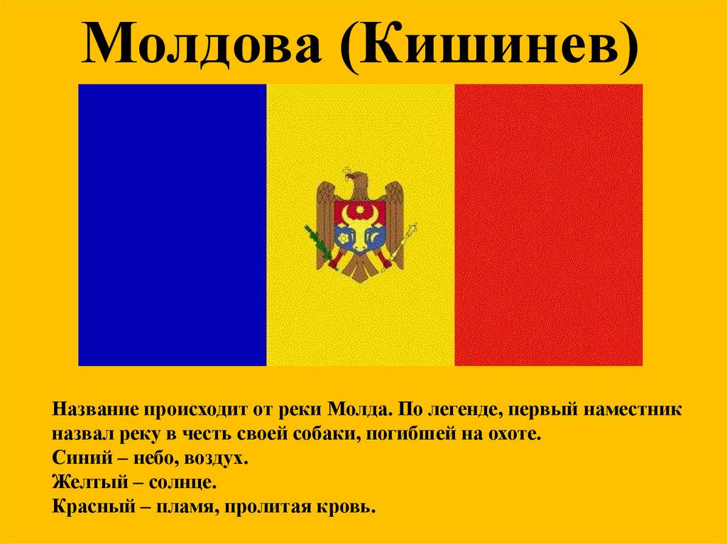 Молдова Европа. Молдова Европа синего и желтого цвета. Название кишинева