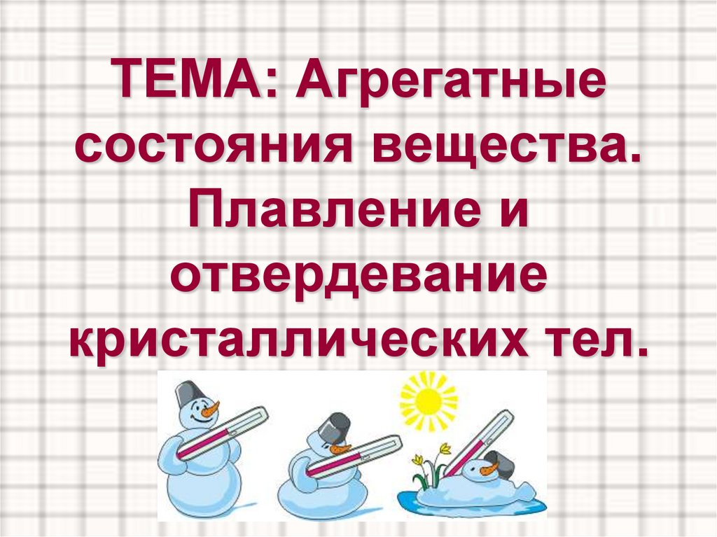 Презентация на тему плавление и кристаллизация 7 класс