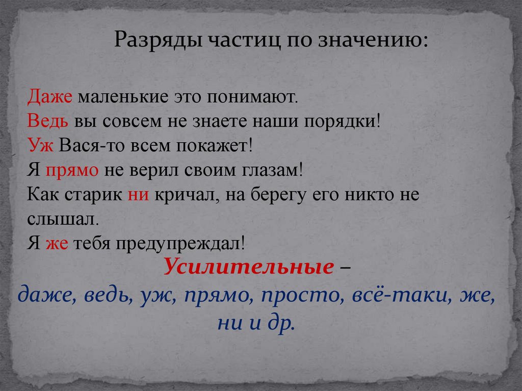 Смыслоразличительные частицы 7 класс презентация ладыженская