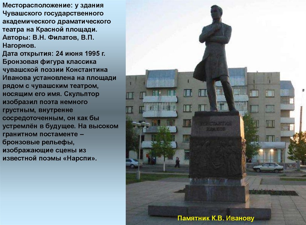 Назовите город и памятник. Константин Иванов памятник Чебоксары. Памятник Константину Иванову. У памятника Константина Иванова Чувашия. Памятник к Иванову в Чебоксарах.