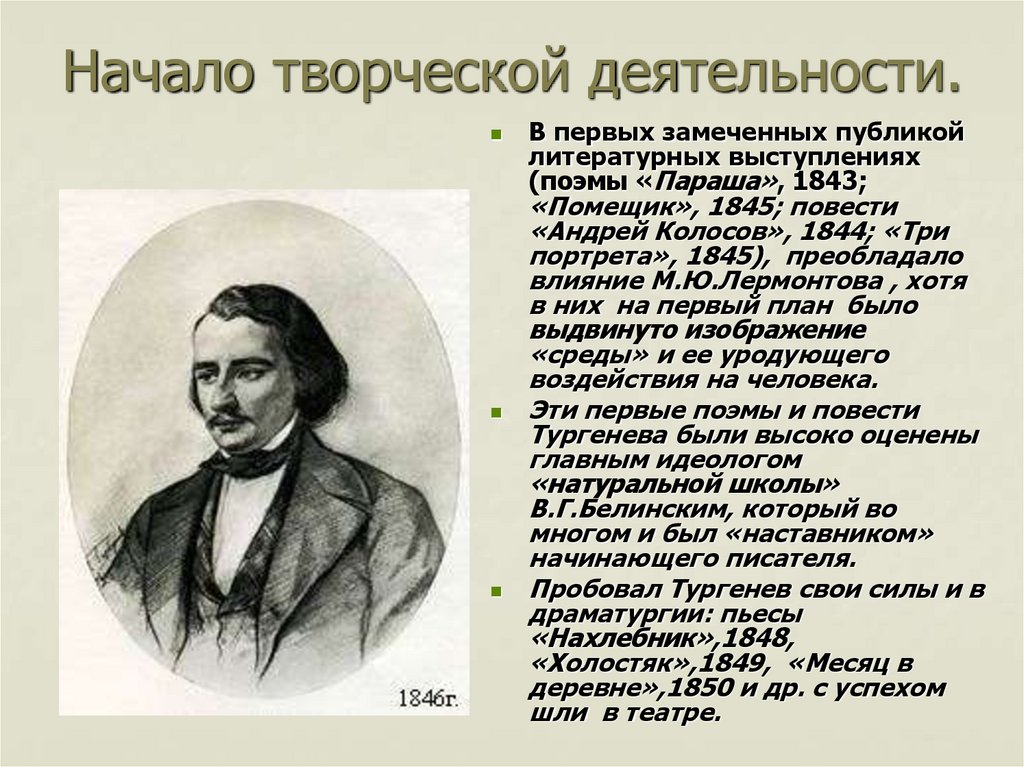 Биография тургенева презентация 10 класс