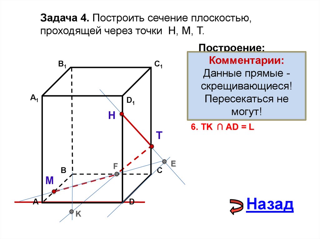 Куб прямая сечение