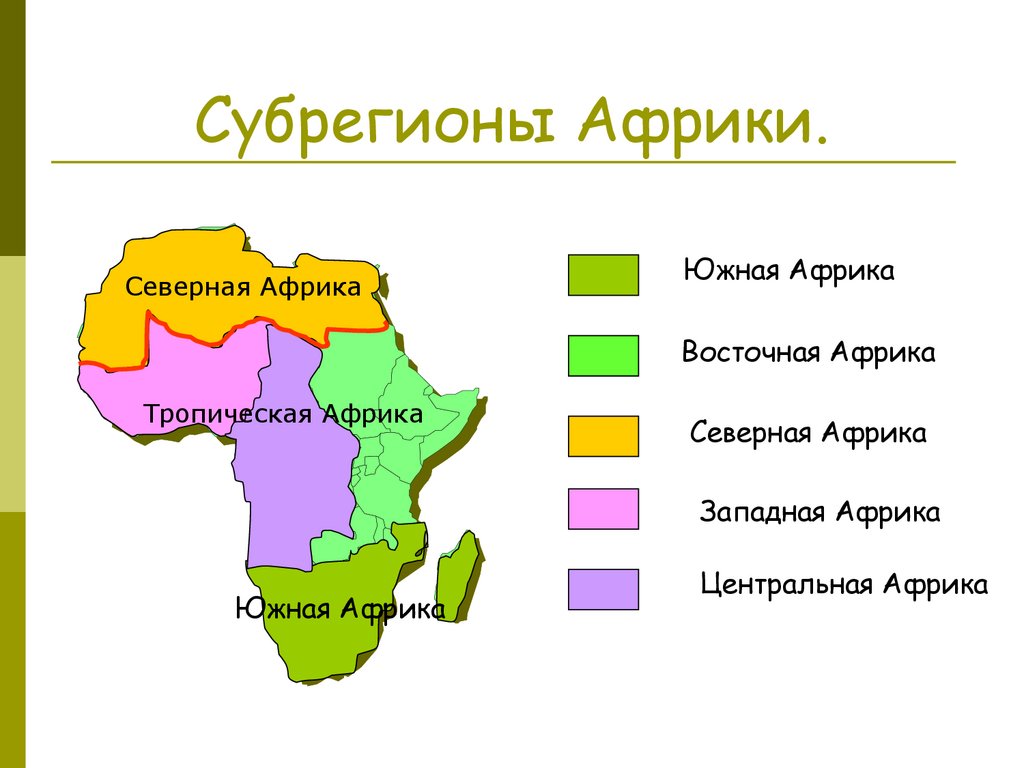 Таблица северная африка тропическая африка юар