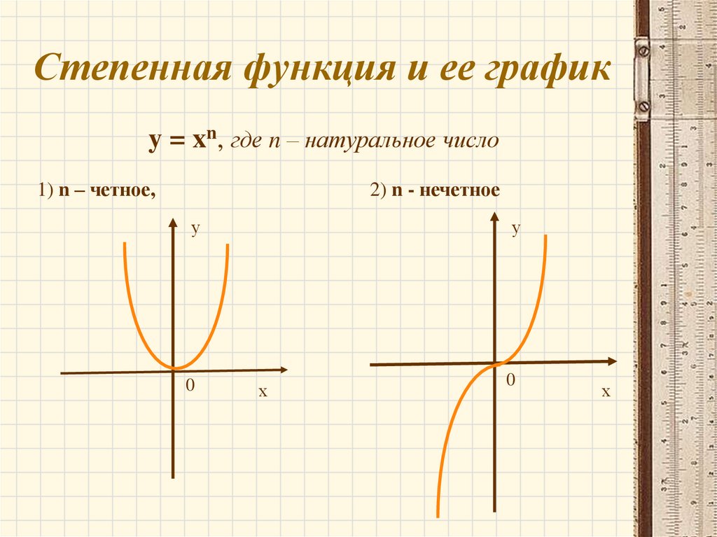 Степенные функции с натуральными показателями. Степенная функция у=х3. График функции x в степени n. Степенная функция y=x2n. Графики степенной функции y x 2n.