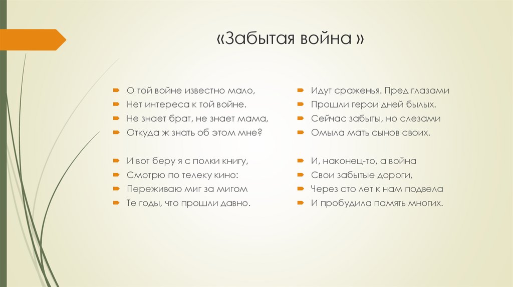 «Забытая война »