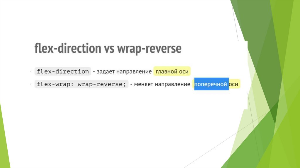 Reverse direction. Верстка презентации. Flex верстка. Flex-Direction. Wrap-Reverse.