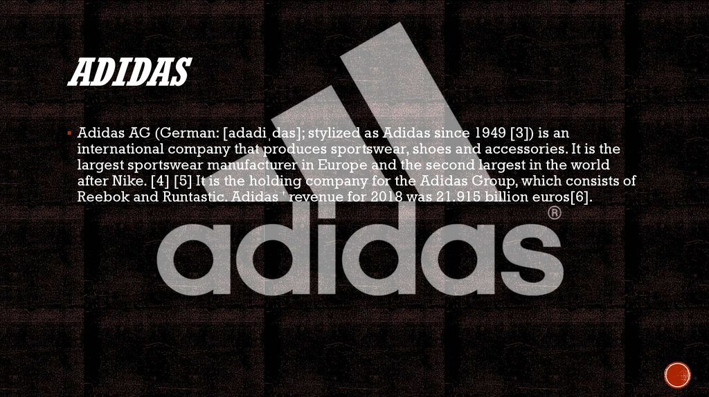 adidas largest sportswear manufacturer europe