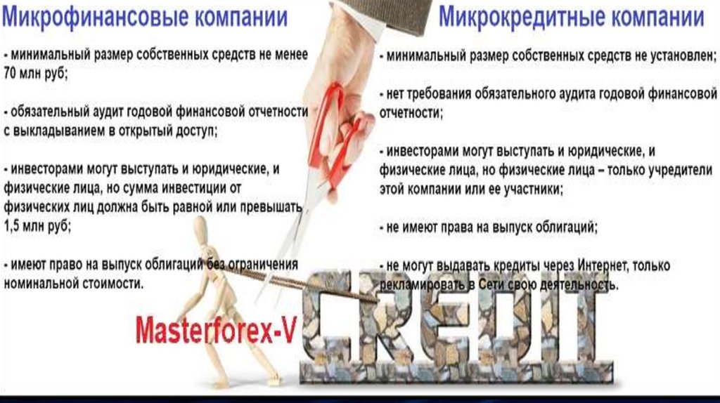 Отличия микрофинансовых и микрокредитных организаций