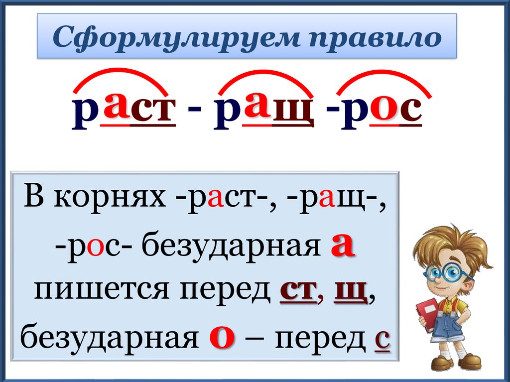 Раст ращ рос. Корни раст рос безударная а пишется перед ст чек.