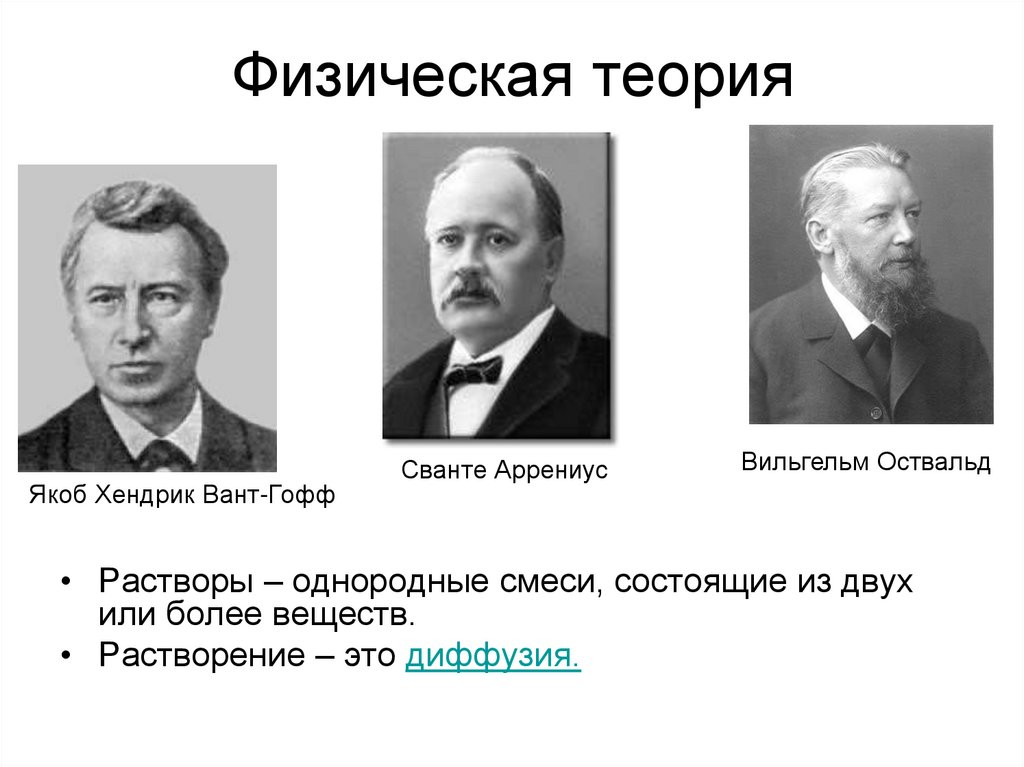 Теории физиков. Теории растворов вант-Гофф. Теория растворов вант Гоффа. Основы теории растворов вант-Гофф. Физические теории.