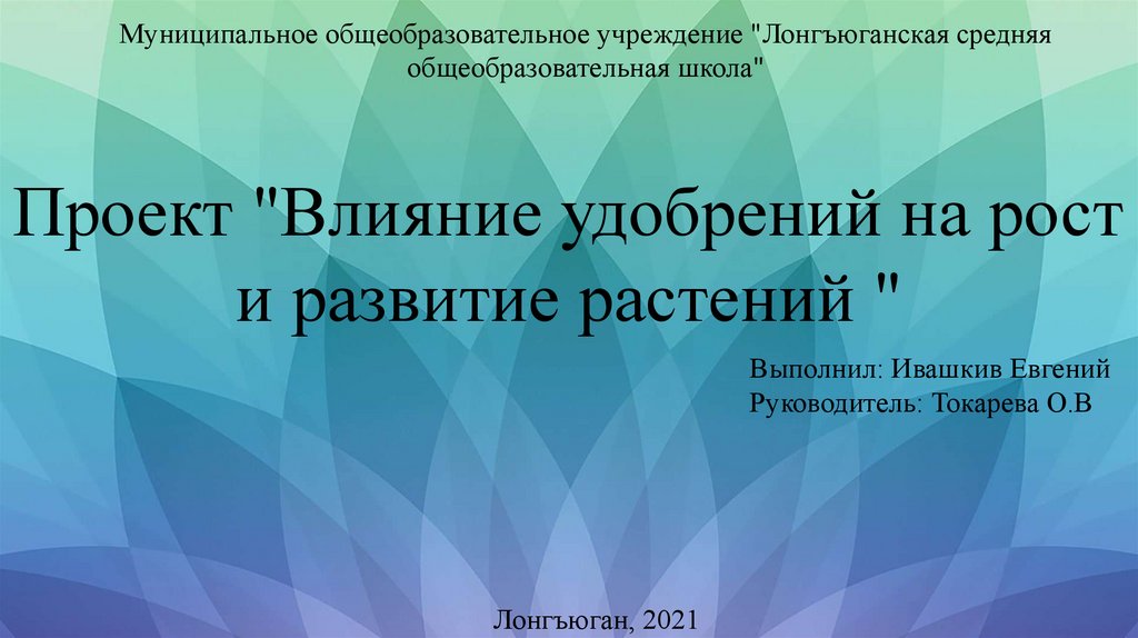 Влияние удобрений на рост и развитие растений проект