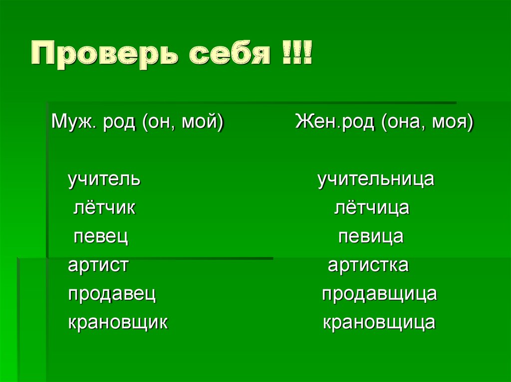 Проверь себя !!!