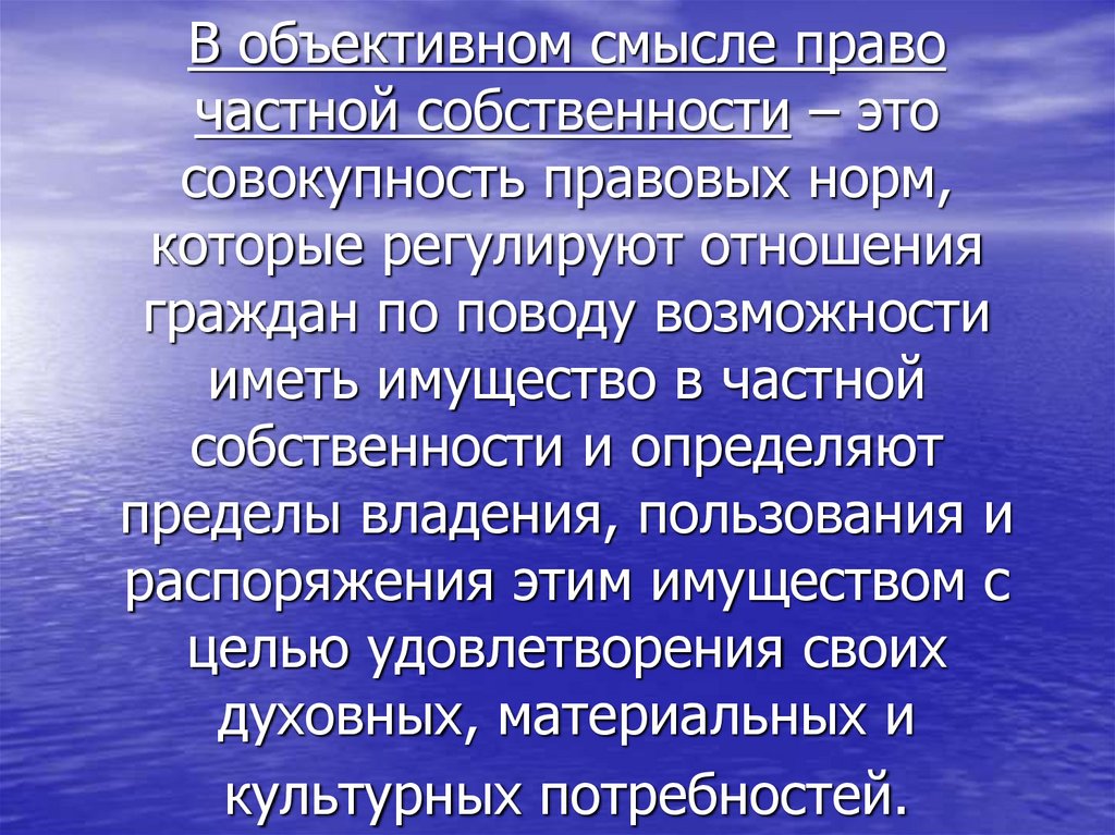 Объективном смысле