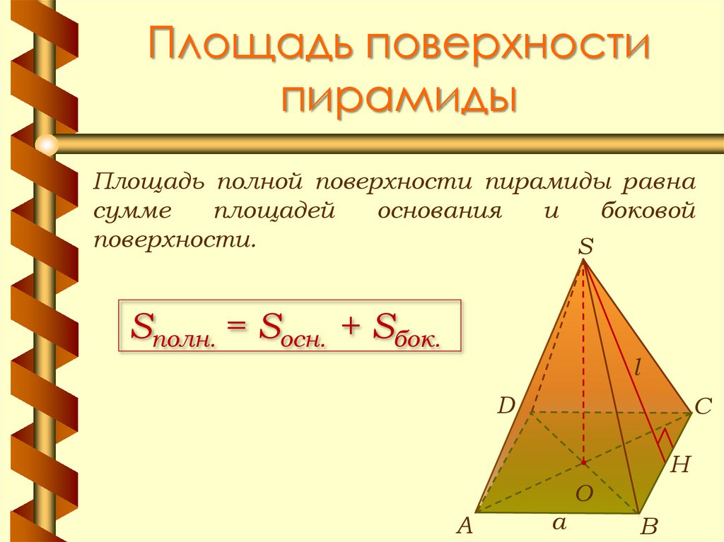 Презентация площадь поверхности пирамиды