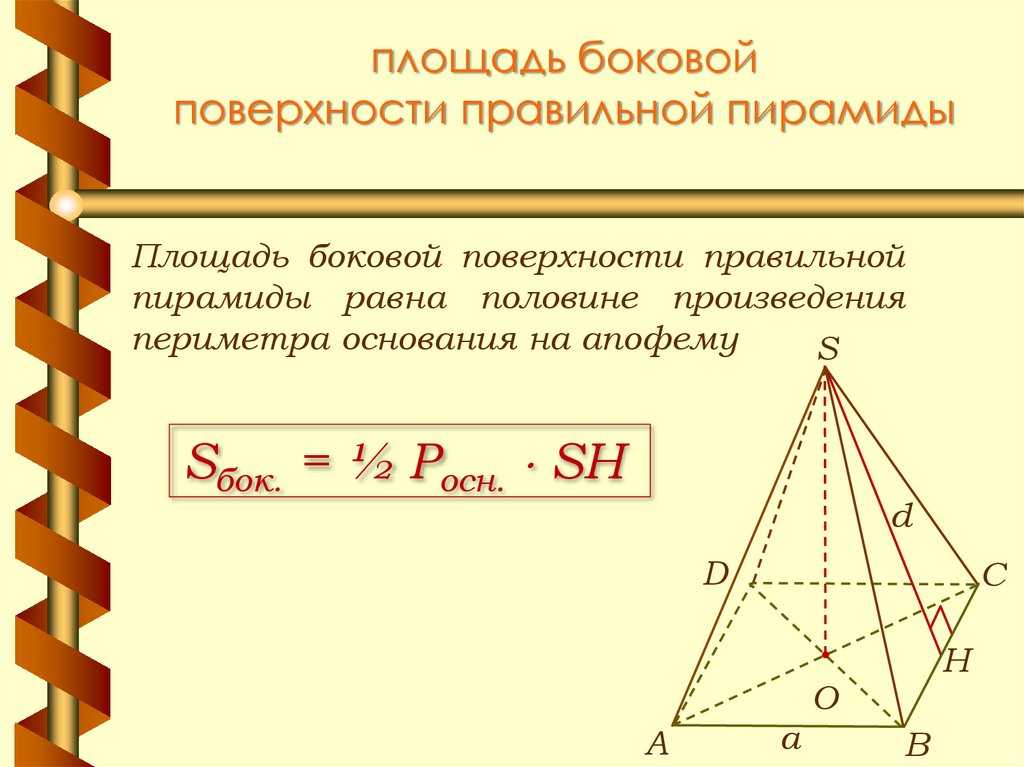 Середина стороны пирамиды