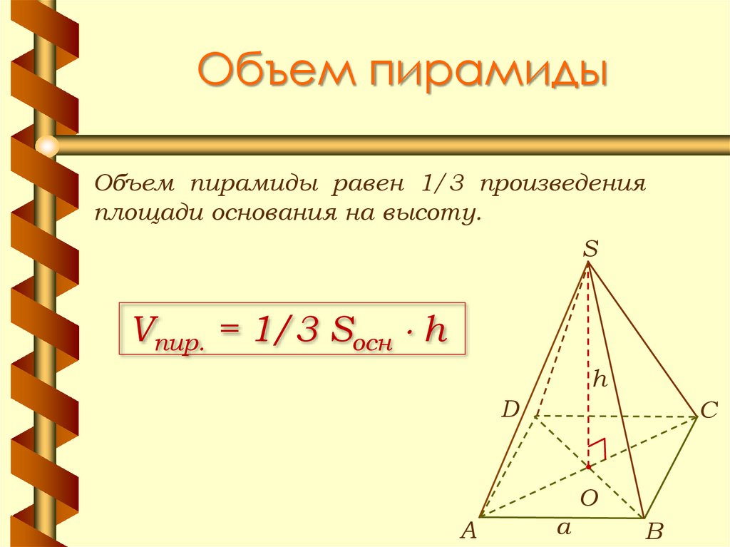 Найти объем пирамиды блок схема