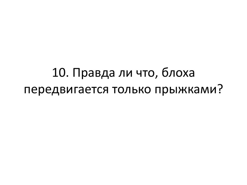 10. Правда ли что, блоха передвигается только прыжками?