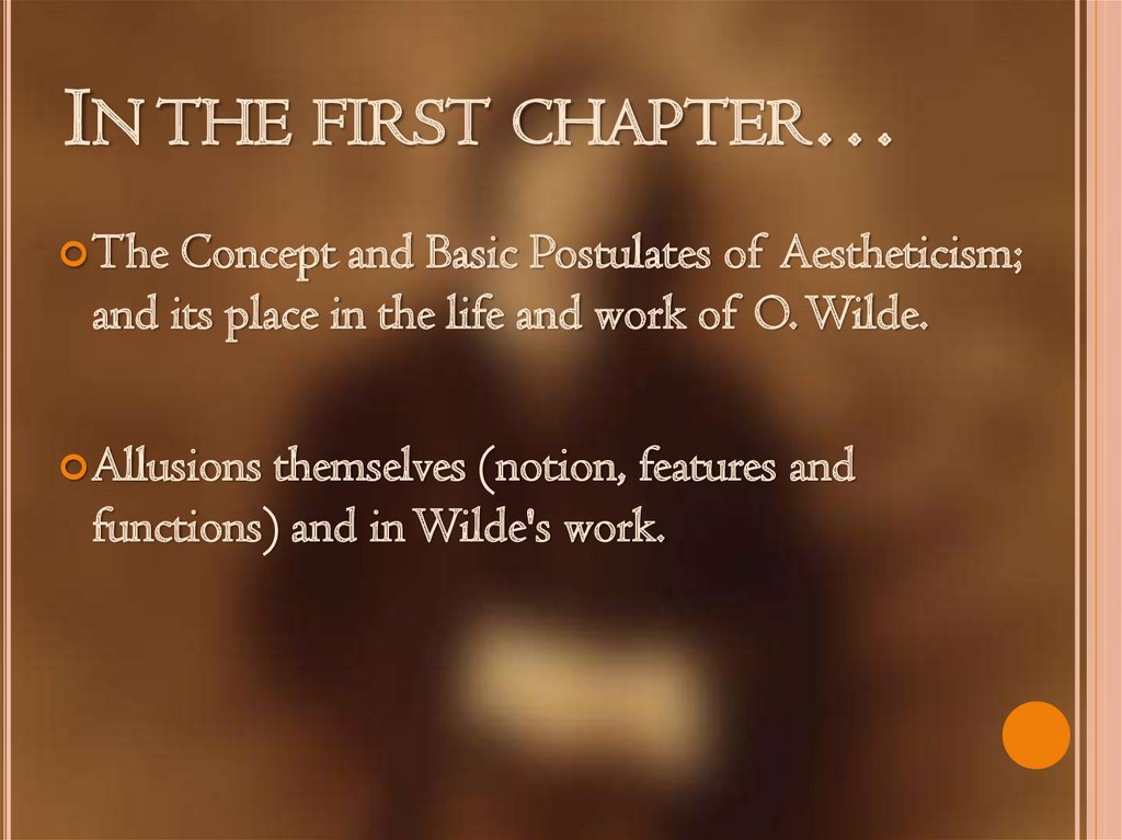 In the first chapter…