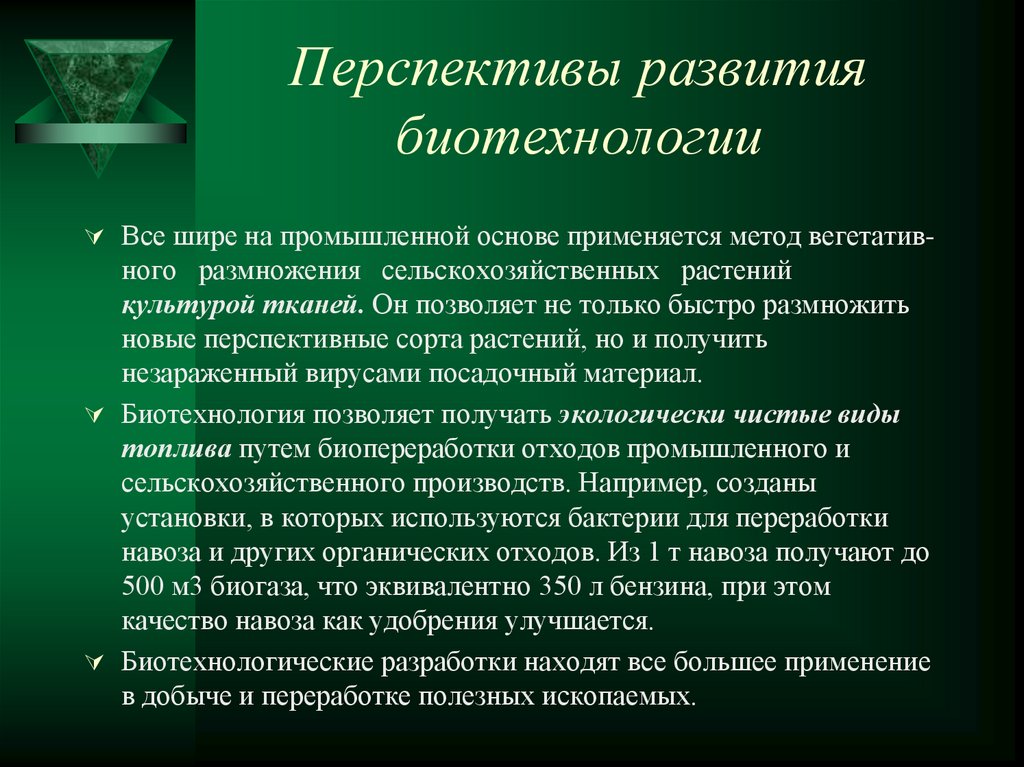 Биотехнологии перспективы развития презентация