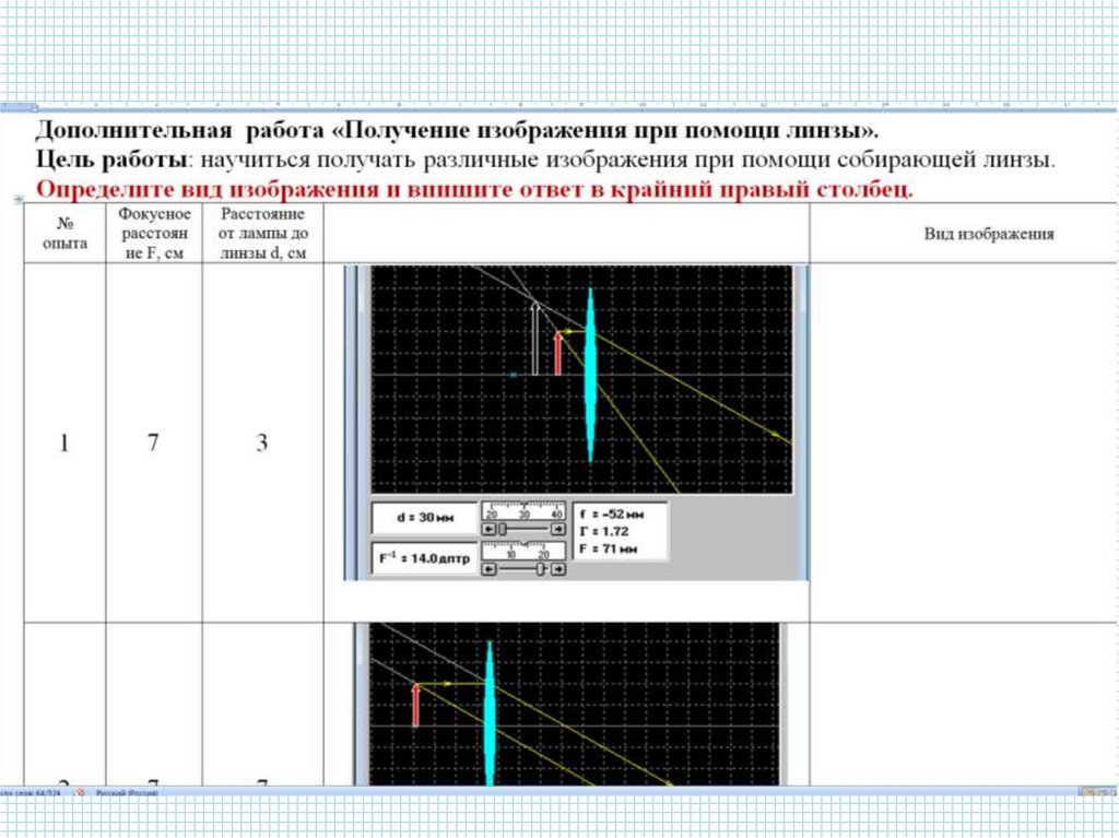 Лабораторная работа по физике 8 класс получение изображения при помощи линзы с рисунками