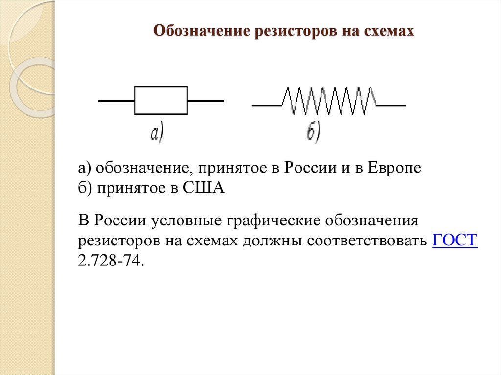 Резистор обозначение