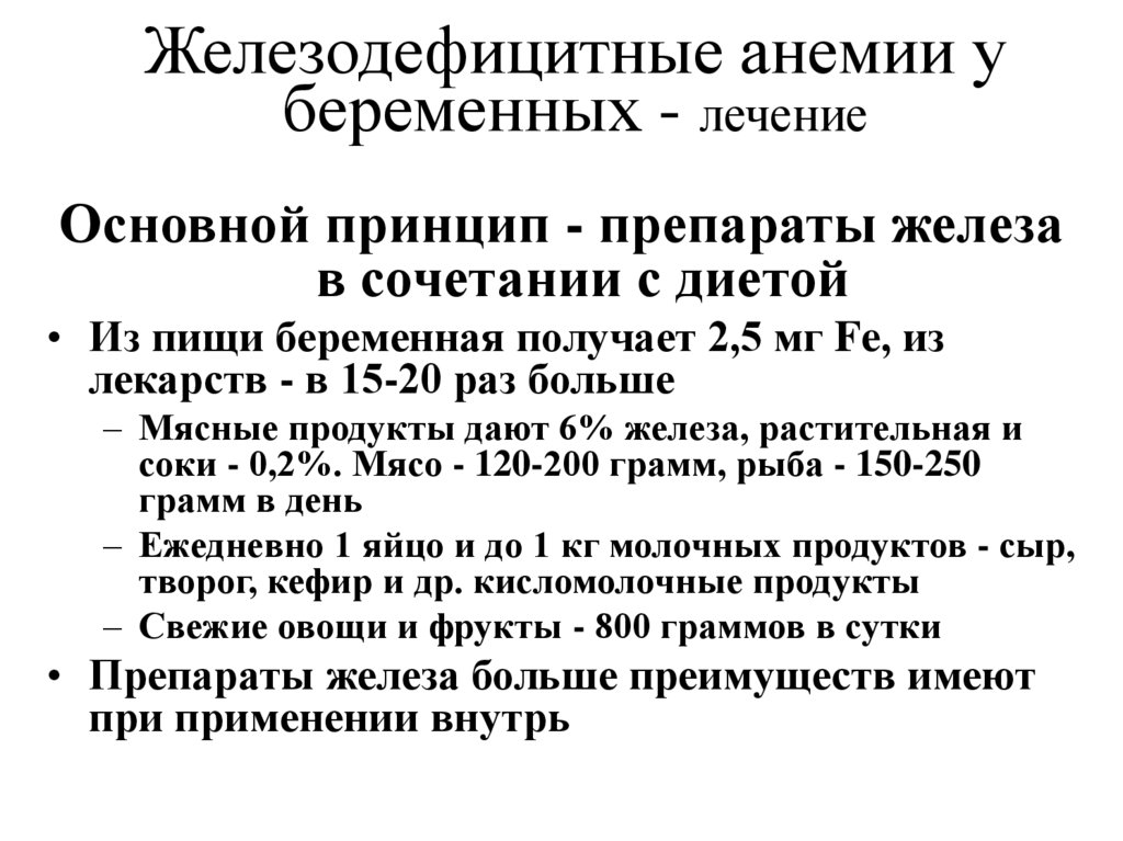 Лечение железодефицитной анемии у женщин препараты схема лечения