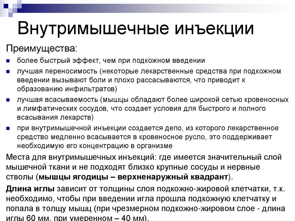 Внутримышечная инъекция презентация