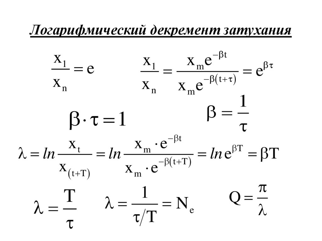 Логарифмический декремент затухания это физическая величина