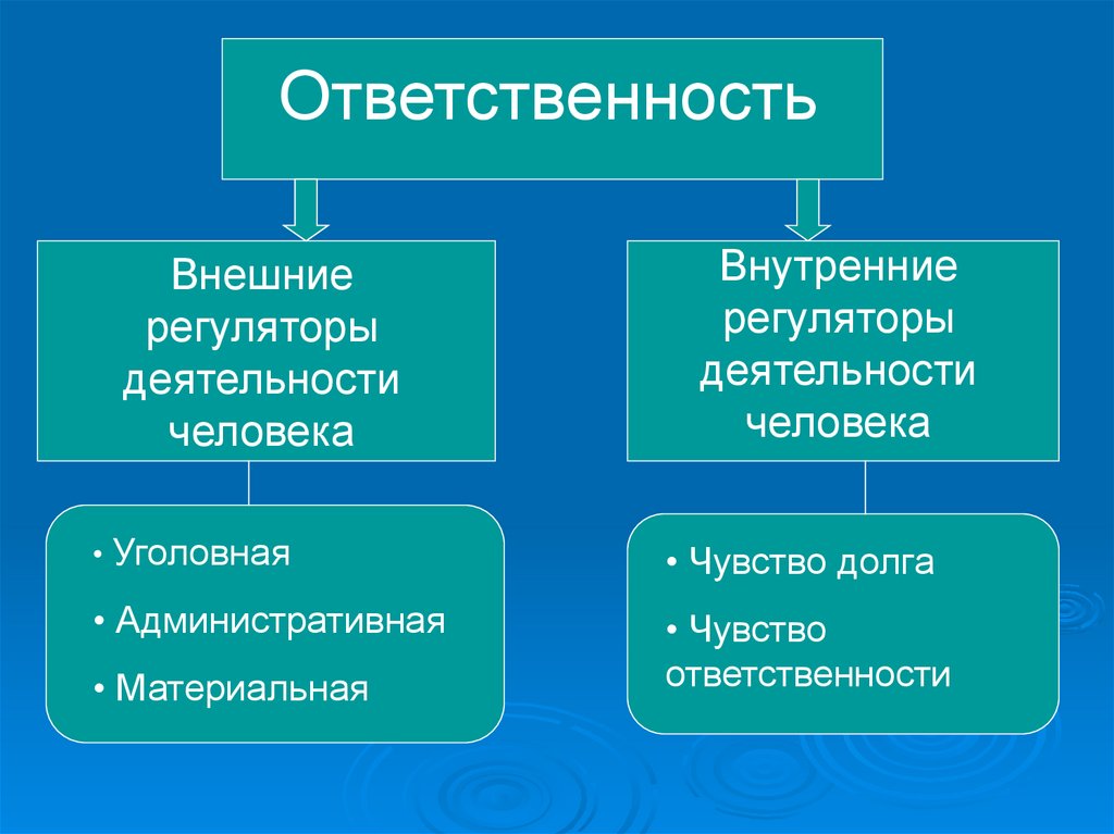 Свобода и ответственность личности. Внешние и внутренние регуляторы ответственности. Внешняя и внутренняя ответственность. Регуляторы деятельности человека. Регуляторы профессиональной деятельности людей.