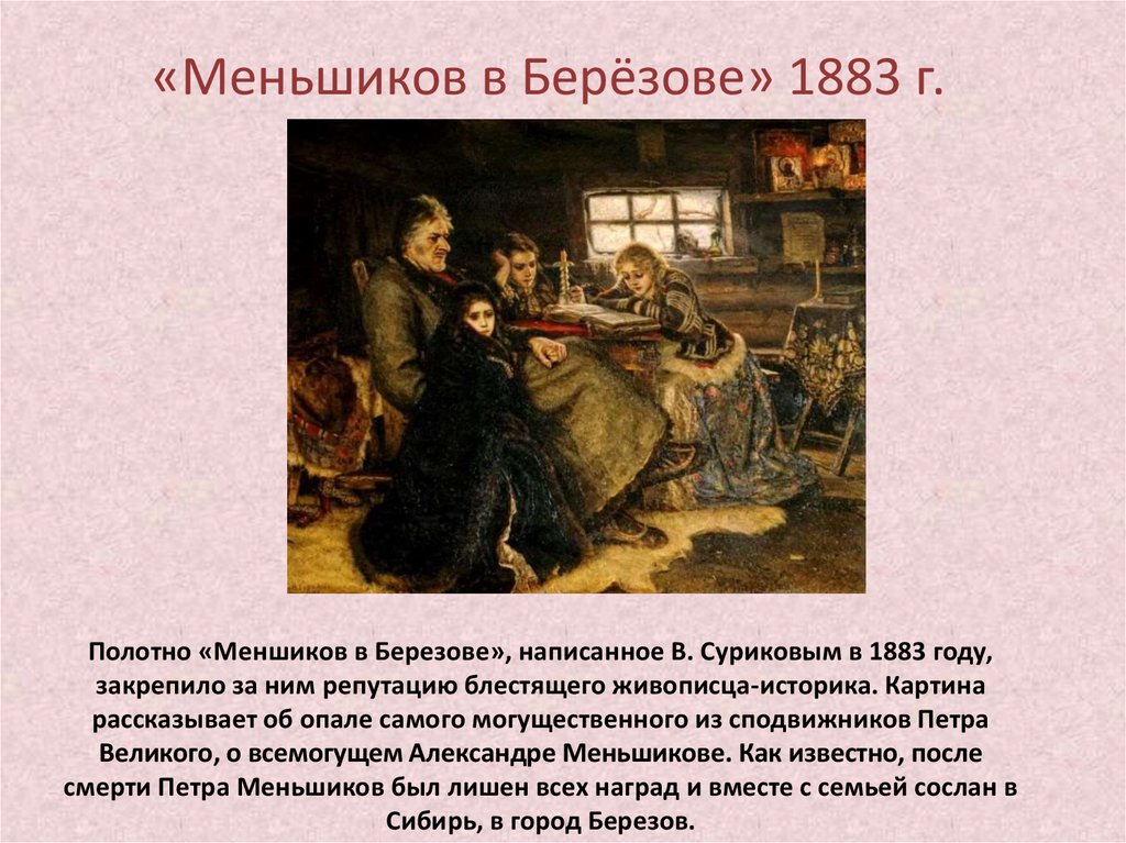 Картина описание действия. Меншиков в Березове. 1883. Суриков Меншиков в Березове 1883. Меньшиков в Березове картина Сурикова. Меншиков в Березове Суриков год.