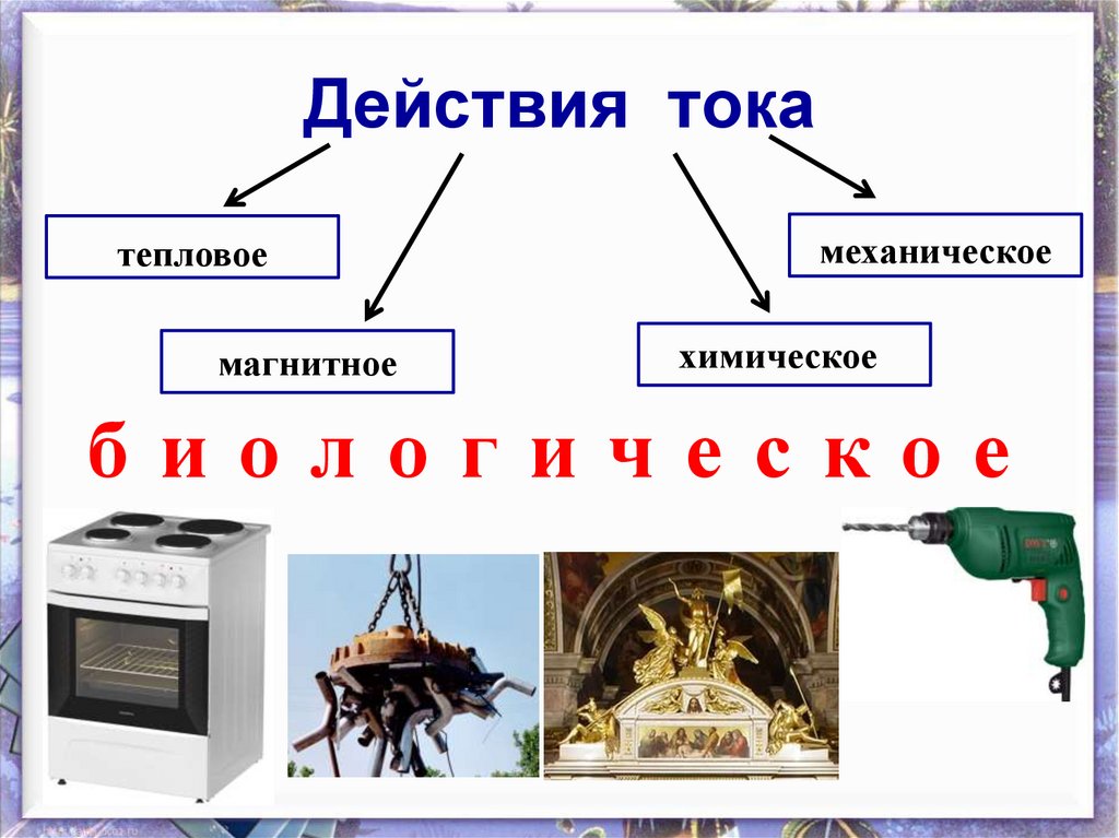 Изображение действия электрического тока возможны несколько вариантов