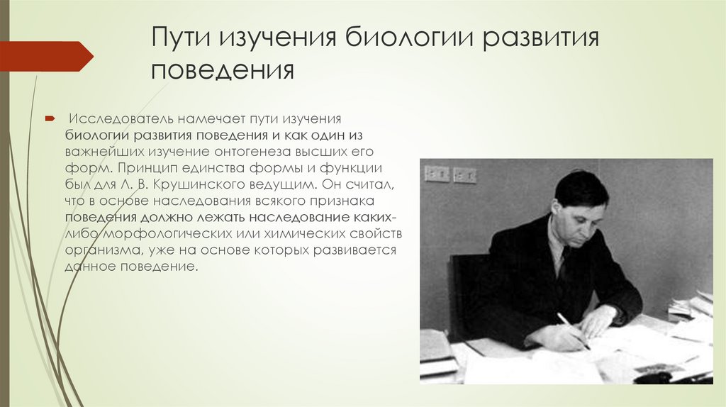 Пути изучения биологии развития поведения