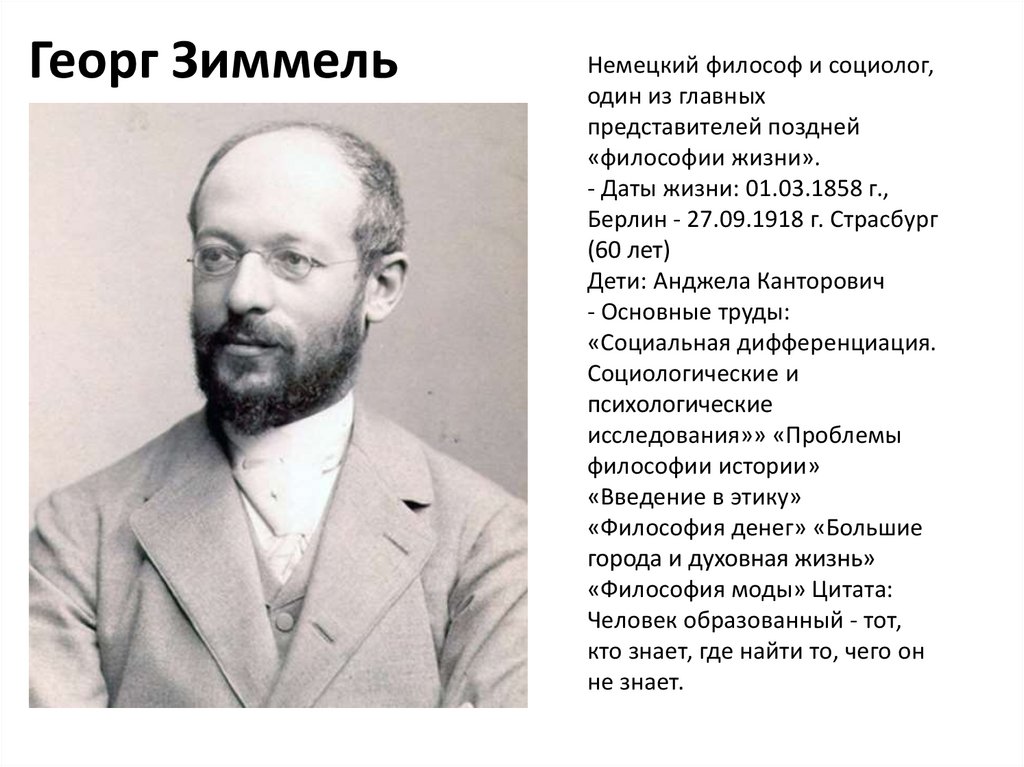 Философия жизни зиммель