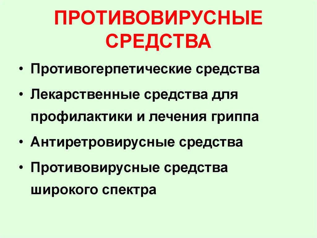 Современные противовирусные средства презентация