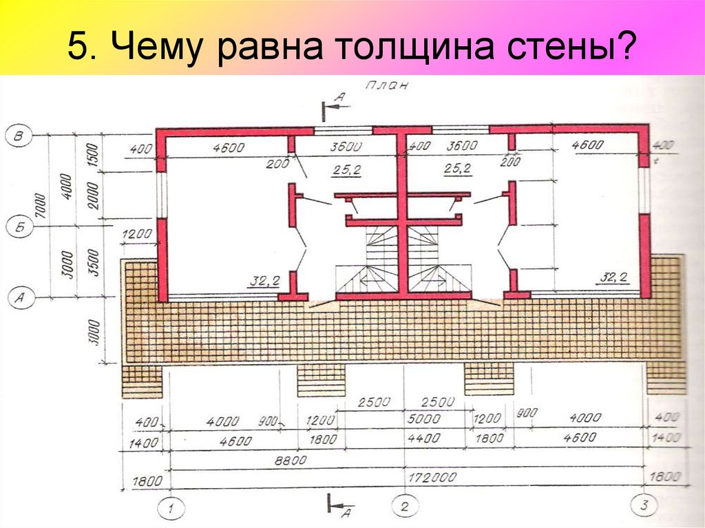 Толщина перегородок на чертеже