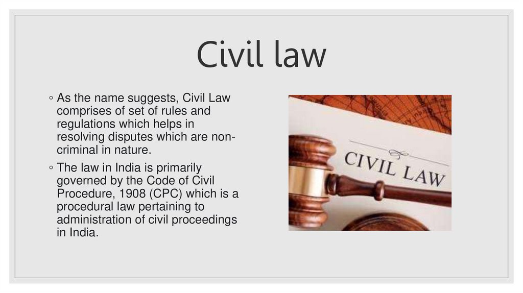 what are the four types of civil law