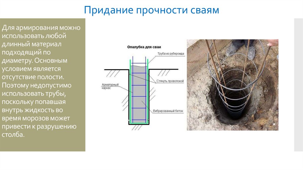 Для армирования можно использовать любой длинный материал подходящий по диаметру. Основным условием является отсутствие