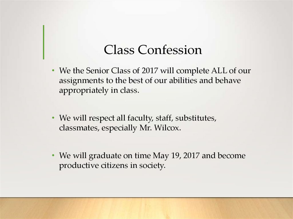Class Confession