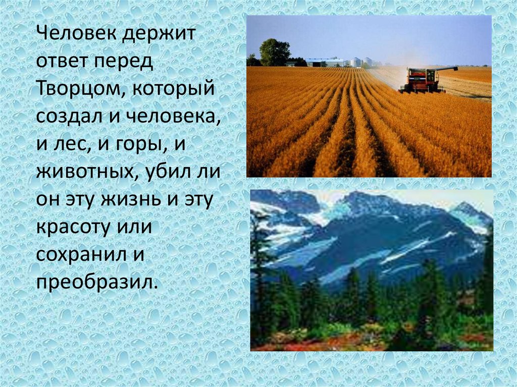 Отношение христианина к природе 4 класс конспект урока и презентация