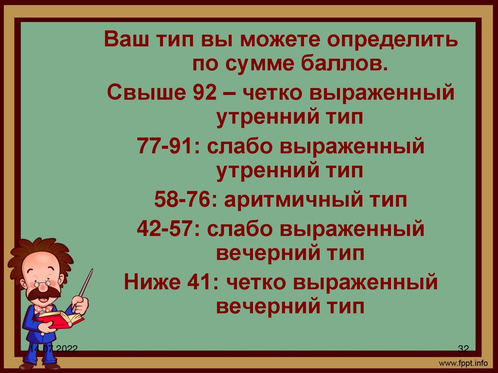 Определить позволять. Слабо выраженный Вечерний Тип это.