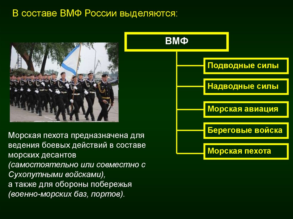 Виды вооруженных сил российской федерации обж