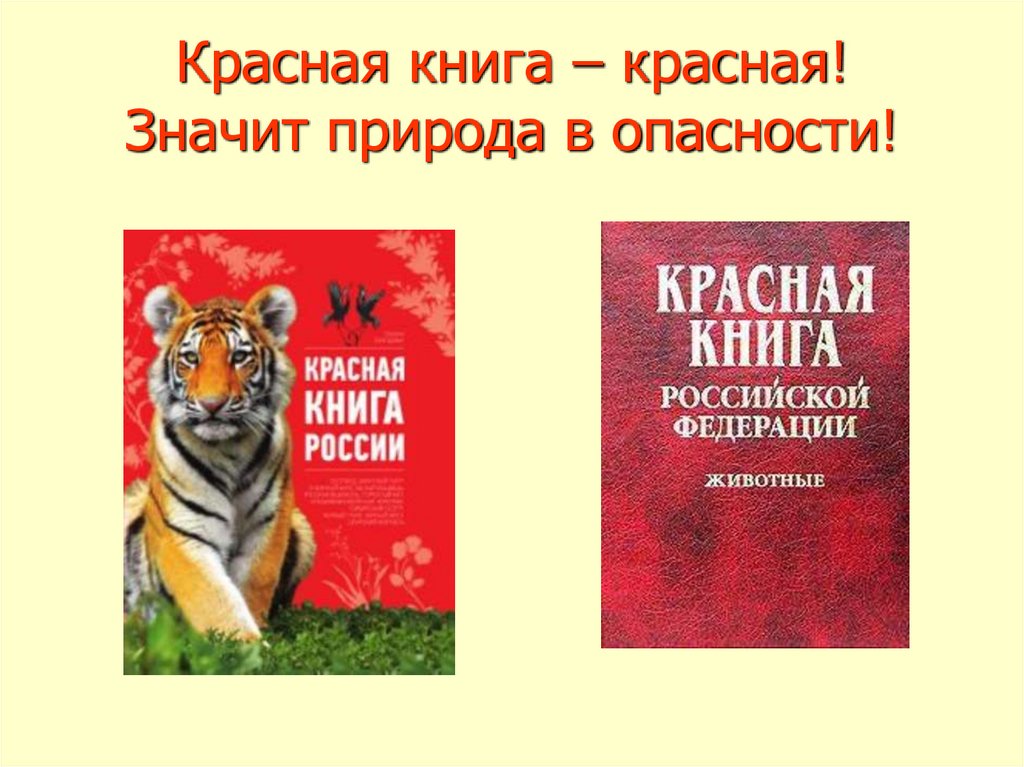 Красная книга – красная! Значит природа в опасности!