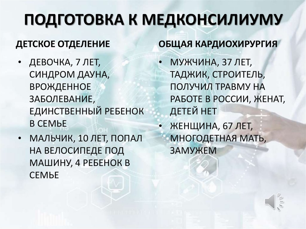 ПОДГОТОВКА К МЕДКОНСИЛИУМУ