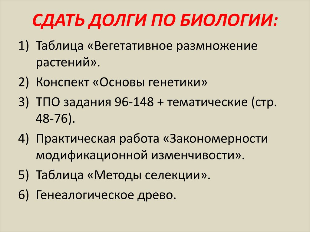 Сдать долги. Сдать долги по проекту. По технология.